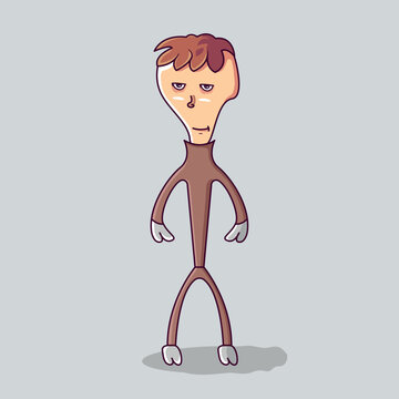 funny cartoon monster character drawing vector art