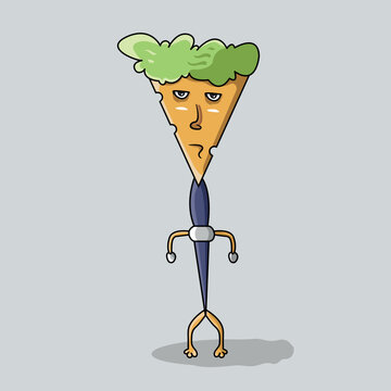 funny cartoon monster character drawing vector art