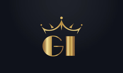 King crown logo design vector and extra bold queen symbol