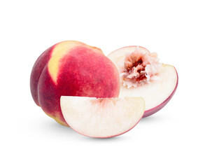 Fresh peach isolated on transparent background. (.PNG)