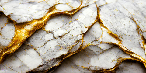 Fototapeta premium White marble with white and gold