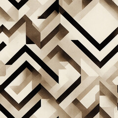 Seamless retro wallpaper pattern with abstract geometrical shapes