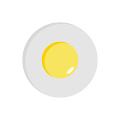 Fried egg, Icon flat design on white background, illustration