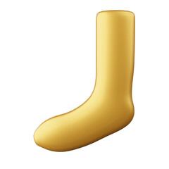 Christmas sock gold color Happy New Year 3d rendering decoration element