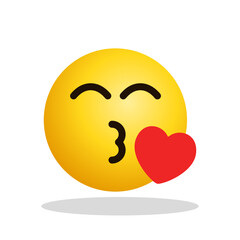 Art illustration Design Emoji face expression symbol emoticon of cute kiss