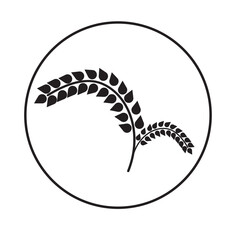 Rice. Crop symbol. Rice or Wheat ears design element. Agriculture grain. illustration.