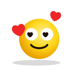 Art illustration Design Emoji face expression symbol emoticon of love heart eyes