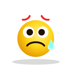 Art illustration Design Emoji face expression symbol emoticon of sad worry tears