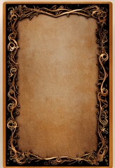 Fantasy card frame and old paper template design