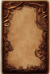 Dark Fantasy card frame papyrus texture template design