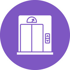 Elevator Multicolor Circle Glyph Inverted Icon