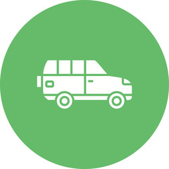 Obraz premium Wagon Car Multicolor Circle Glyph Inverted Icon