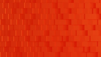 orange on summer random shifted white cube box block size background wallpaper design decoration, 3D rendering illustration 01