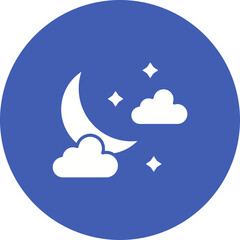 Night Multicolor Circle Glyph Inverted Icon