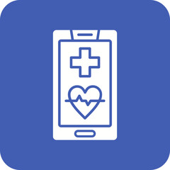 Medical App Multicolor Round Corner Glyph Inverted Icon