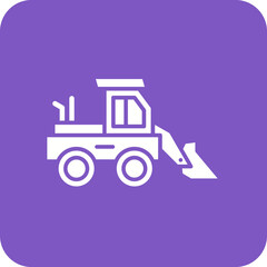 Loader Truck Multicolor Round Corner Glyph Inverted Icon