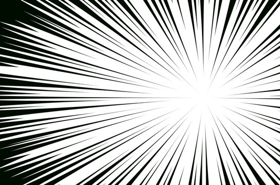 Manga anime action frame lines. Abstract explosive template with speed lines on transparent background. Motion radial lines. Flash explosion radial lines Vector illustration