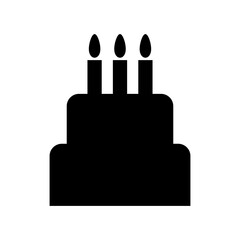 Sweet cake icon, bakery dessert food symbol, happy birthday day graphic vector illustration