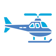 Helicopter Glyph Two Color Icon