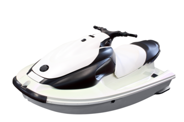 white jet ski transparent