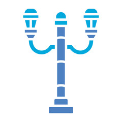 Street Lamp Glyph Two Color Icon