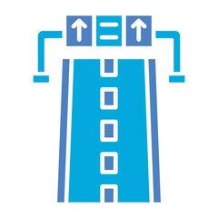 Highway Glyph Two Color Icon
