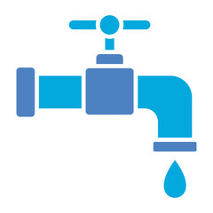 Water Tap Glyph Two Color Icon