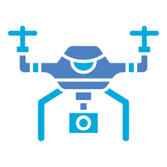Smart Drone Glyph Two Color Icon
