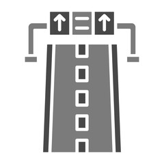 Highway Greyscale Glyph Icon