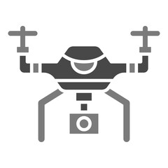 Smart Drone Greyscale Glyph Icon