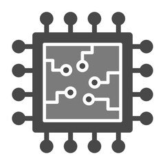 Microchip Greyscale Glyph Icon