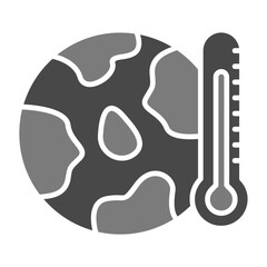 Global Warming Greyscale Glyph Icon