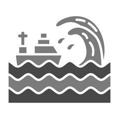 Tsunami Greyscale Glyph Icon