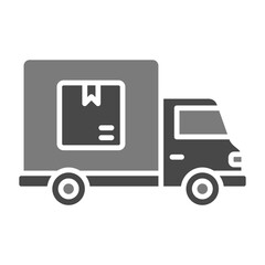 Delivery Truck Greyscale Glyph Icon