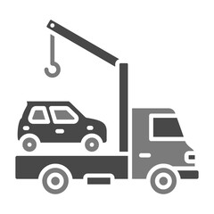 Car Towing Greyscale Glyph Icon