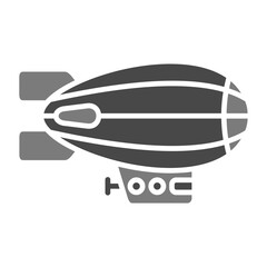 Airship Greyscale Glyph Icon