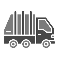 Garbage Truck Greyscale Glyph Icon