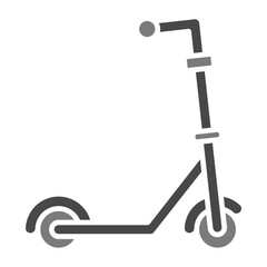 Kick Scooter Greyscale Glyph Icon