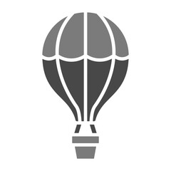 Hot Air Balloon Greyscale Glyph Icon