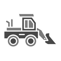 Loader Truck Greyscale Glyph Icon