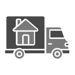 Mover Truck Greyscale Glyph Icon