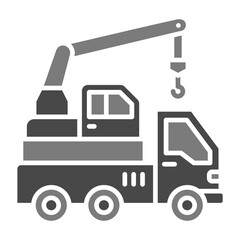 Crane Truck Greyscale Glyph Icon
