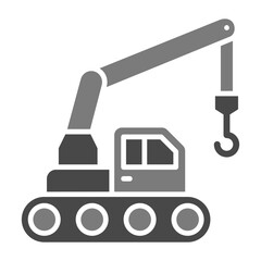 Crane Greyscale Glyph Icon