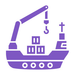 Cargo Ship Multicolor Glyph Icon
