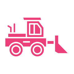 Bulldozer Multicolor Glyph Icon