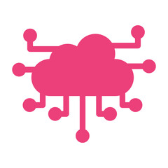 Cloud Computing Multicolor Glyph Icon