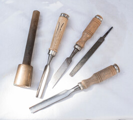 A lot of tools on the table