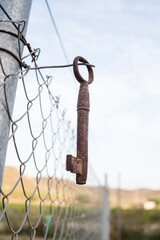 Old rusty old iron key