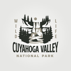 cuyahoga valley vintage logo vector illustration design