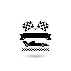 Car, formula, game, racing, speed Icon logo with shadow